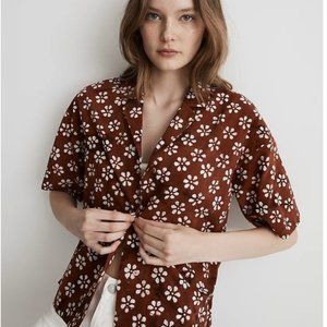 Madewell Floral Block Print Camp Shirt, NWT Sz Small